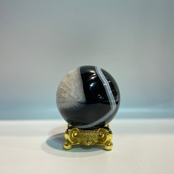 画像2: 瑪瑙（ブラック＆ホワイト）・丸玉 (2)