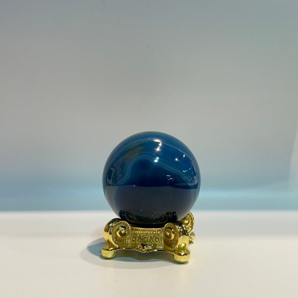 画像2: 瑪瑙(ブルー&ホワイト)・丸玉 (2)