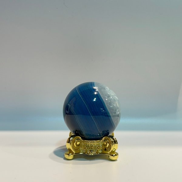 画像3: 瑪瑙(ブルー&ホワイト)・丸玉 (3)