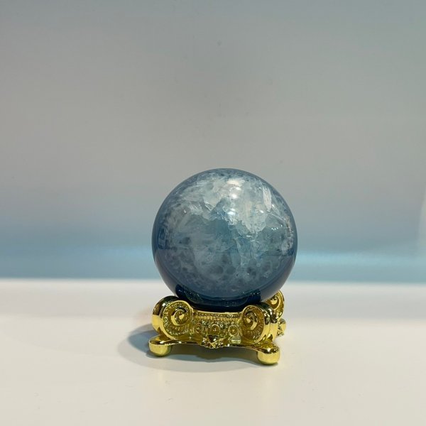 画像4: 瑪瑙(ブルー&ホワイト)・丸玉 (4)