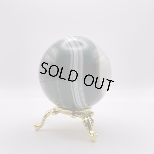 画像4: 瑪瑙(ホワイト&グリーン)・丸玉 (4)