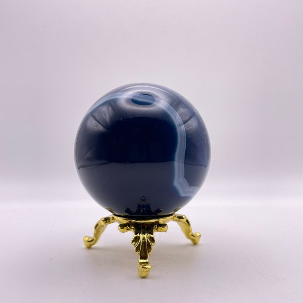 画像3: 瑪瑙(ホワイト&ブルー)・丸玉 (3)