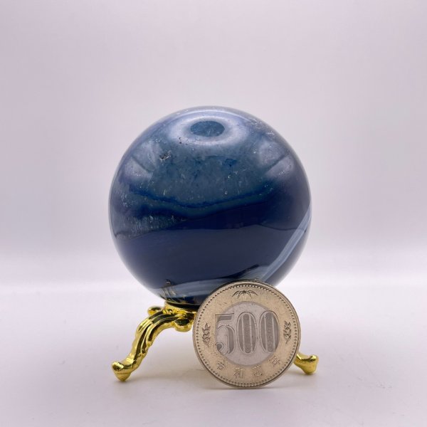 画像6: 瑪瑙(ホワイト&ブルー)・丸玉 (6)