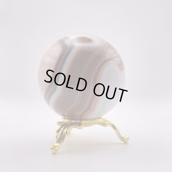 画像2: 瑪瑙（ホワイト＆ブラウン）・丸玉 (2)