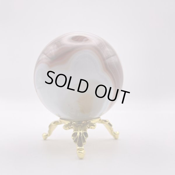 画像3: 瑪瑙（ホワイト＆ブラウン）・丸玉 (3)