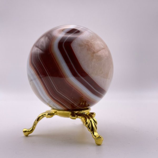 画像4: 瑪瑙(ホワイト&ブラウン)・丸玉 (4)