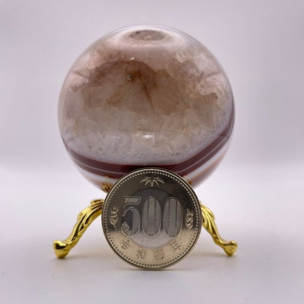 画像6: 瑪瑙(ホワイト&ブラウン)・丸玉 (6)