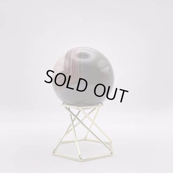 画像2: 瑪瑙(ホワイト&ブラウン)・丸玉 (2)