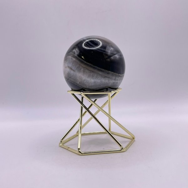 画像2: 瑪瑙(ブラック&ホワイト)・丸玉 (2)