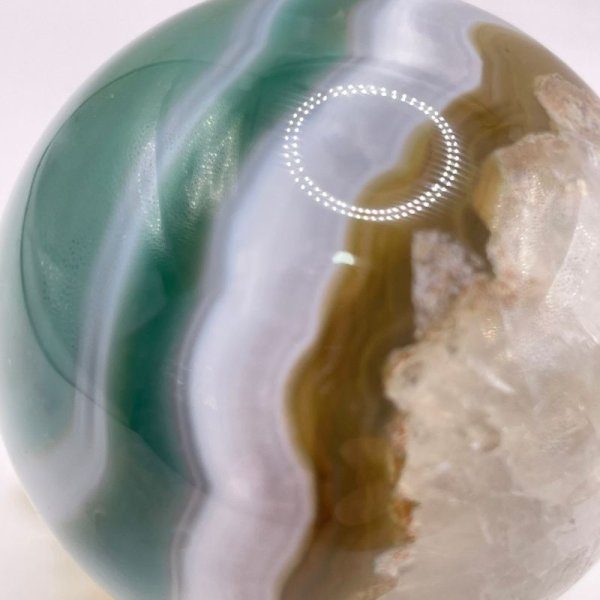 画像8: 瑪瑙(グリーン&ホワイト&ブラウン)・丸玉 (8)