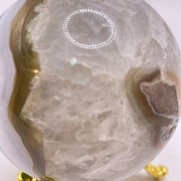 画像9: 瑪瑙(グリーン&ホワイト&ブラウン)・丸玉 (9)