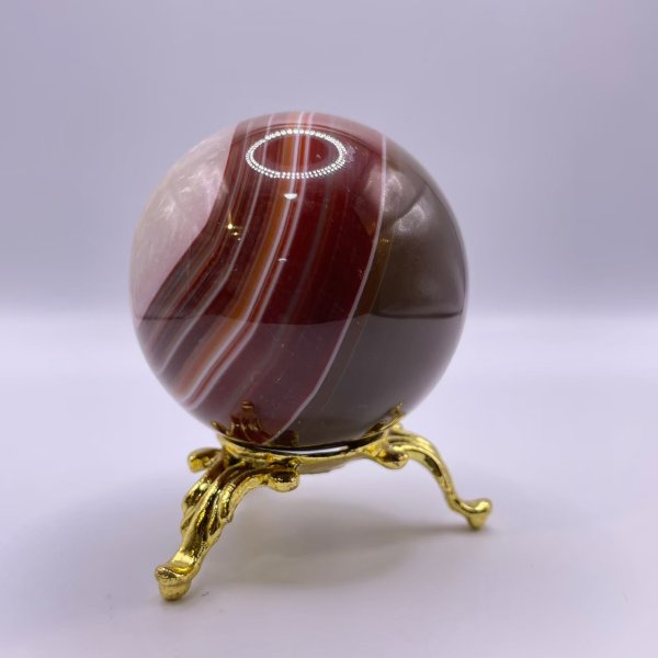 画像2: 瑪瑙(ブラウン&ホワイト)・丸玉 (2)