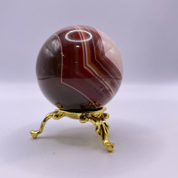 画像4: 瑪瑙(ブラウン&ホワイト)・丸玉 (4)