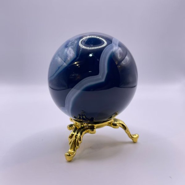 画像2: 瑪瑙(ブルー)・丸玉 (2)