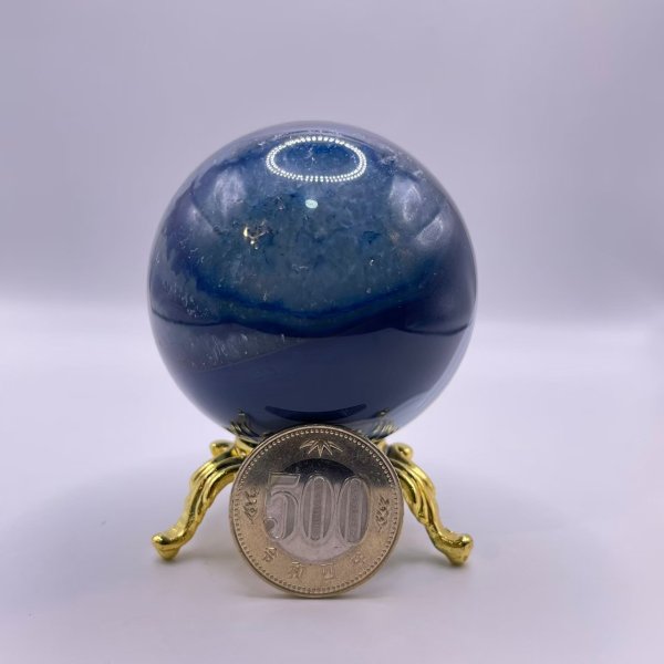 画像5: 瑪瑙(ブルー)・丸玉 (5)