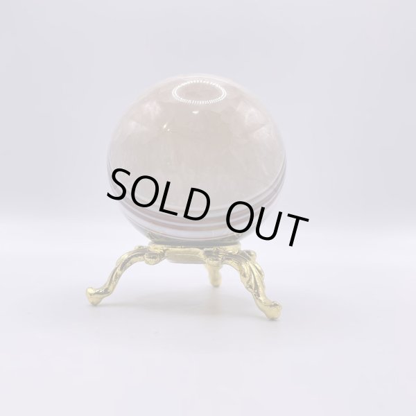 画像2: 瑪瑙(ブラウン×ホワイト)・丸玉 (2)