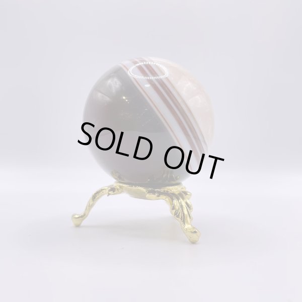 画像4: 瑪瑙(ブラウン×ホワイト)・丸玉 (4)