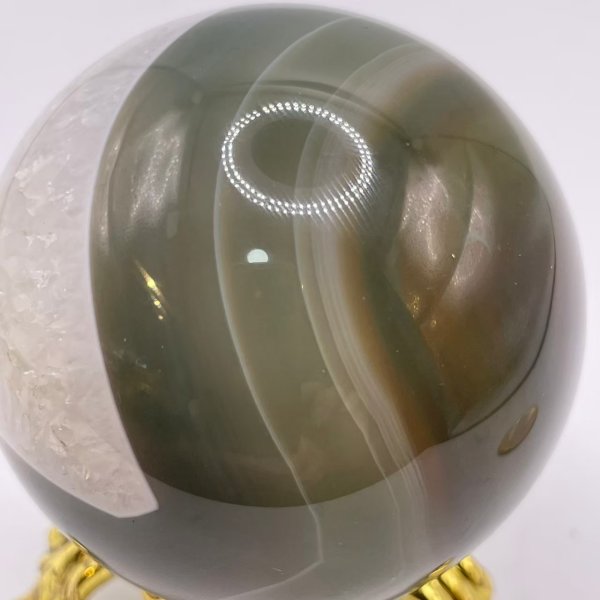 画像7: 瑪瑙(グリーン×ホワイト)・丸玉 (7)