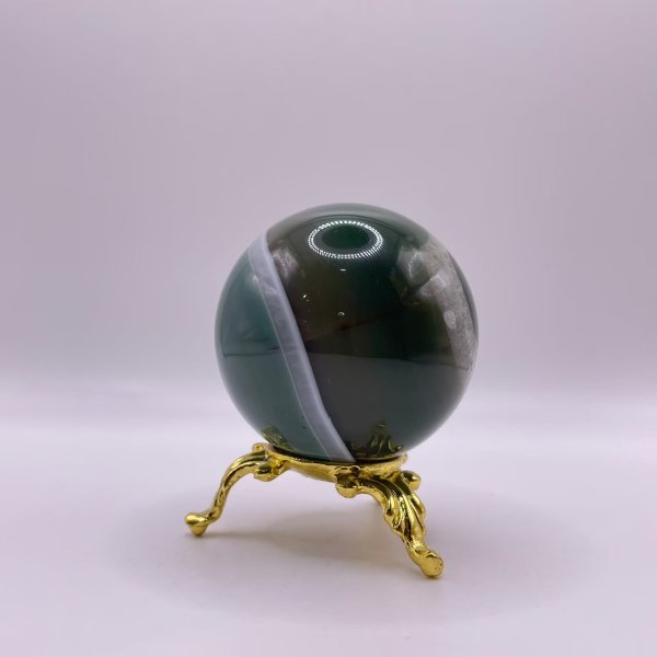 画像4: 瑪瑙(グリーン×ホワイト)・丸玉 (4)