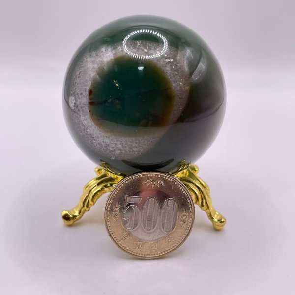 画像5: 瑪瑙(グリーン×ホワイト)・丸玉 (5)