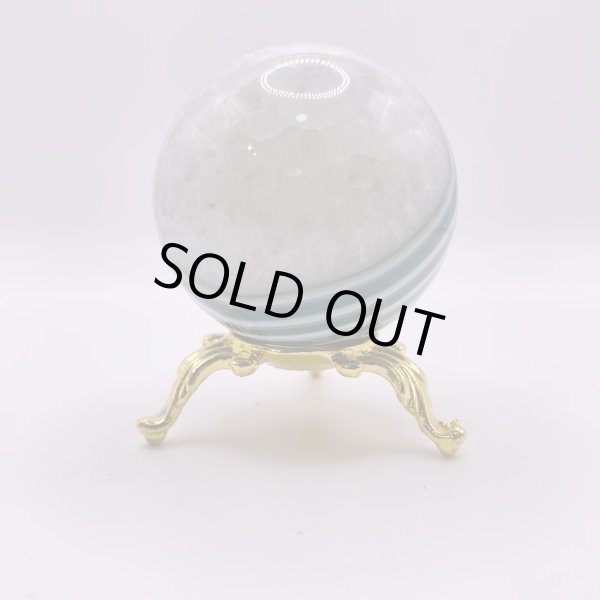 画像2: 瑪瑙(グリーン×ホワイト)・丸玉 (2)