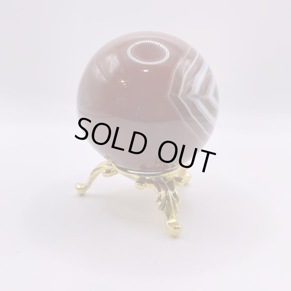 画像4: 瑪瑙(ブラウン×ホワイト)・丸玉 (4)