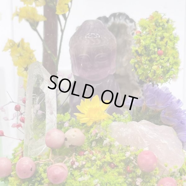 画像1: ジオラマ・フローライト観音・瑪瑙ジオード・水晶・ローズクォーツ (1)