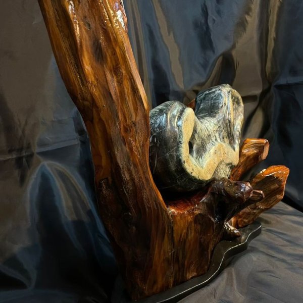 画像3: 蛇石・木製台座付(へび石) (3)